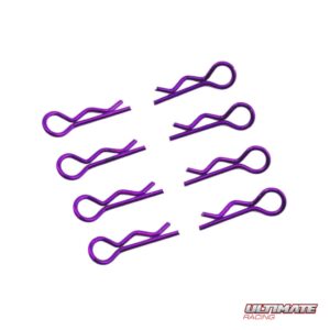 Ultimate Racing 1/8 Purple Body Clips (8) #UR6412-P