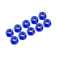 4mm Alu Nylon Nut (10) Blue