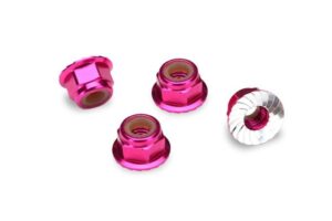 4 mm Pink Aluminum Lock Nuts (4)