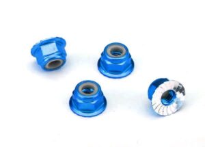4 mm Blue Aluminum Lock Nuts (4)