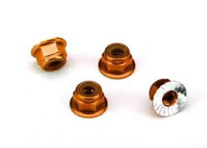 4 mm Orange Aluminum Lock Nuts (4)
