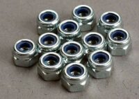 3mm Flanged Nylon Chrome Locking Nuts (12)