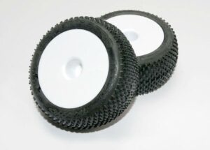 2.2" White Dished Wheels w/ Response Pro Tires (2)