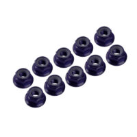 4mm Alu Nylon Nut Flanged (10) Black