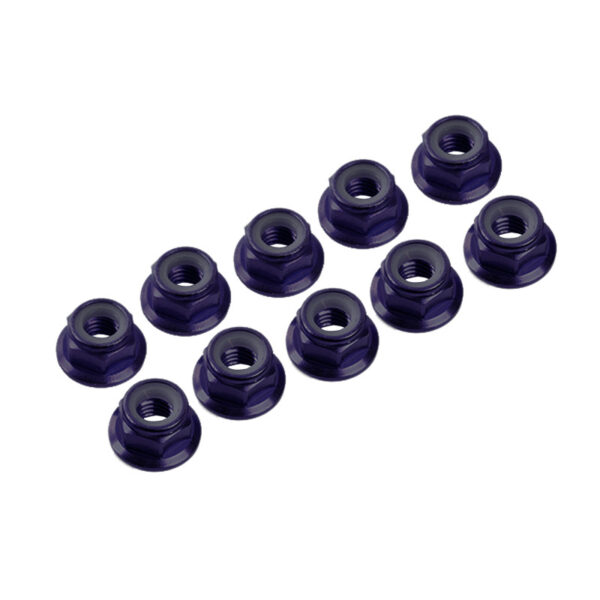 4mm Alu Nylon Nut Flanged (10) Black