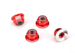 Nuts 4mm Alu Red Lock Nuts (4) - Traxxas TRX1747A