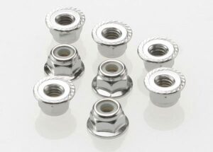 Nuts 4mm Flanged Nylon Lock (8) - Traxxas TRX3647