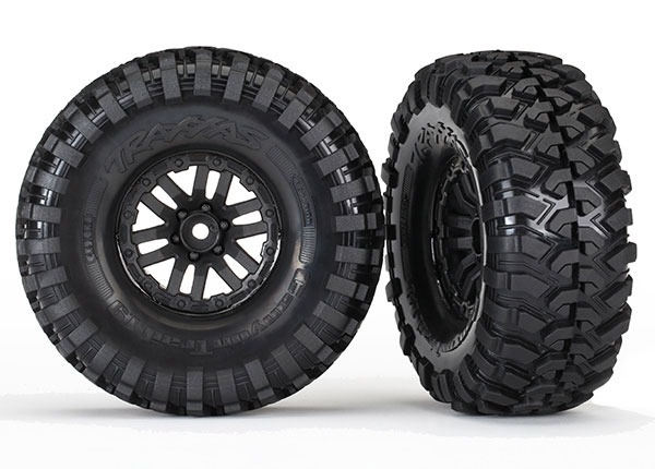 Traxxas-vanteet Canyon Trail -renkailla TRX 1.9" musta (2 kpl) #TRX8272 1 Traxxas Wheels with Canyon Trail Tires TRX 1.9" Black (2) #TRX8272