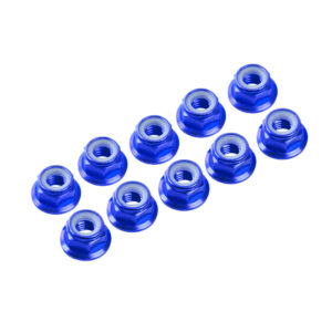 Ultimate Racing 3mm Blue Alu Nylon Nut Flanged (10) #UR1503-A
