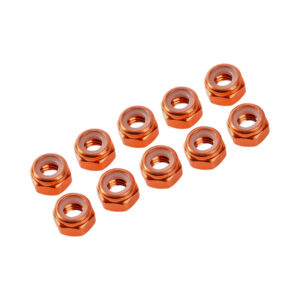 Ultimate Racing 3mm Orange Alu Nylon Nut (10) #UR1502-G