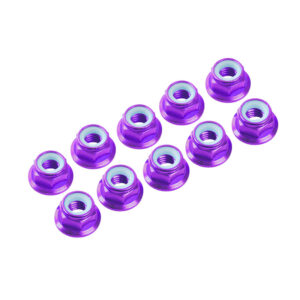 Ultimate Racing 3mm Purple Alu Nylon Nut Flanged (10) #UR1503-P