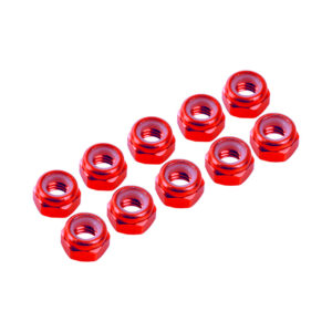 Ultimate Racing 3mm Red Alu Nylon Nut (10) #UR1502-R