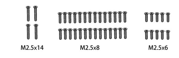 Absima 1610161 Screw Set M2.5*14/M2.5*8/M2.5*6