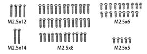 Absima 1610166 Screw Set M2.5*5/M2.5*6/M2.5*8/M2.5*12/M2.5*14