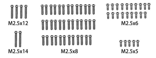 Absima 1610166 Screw Set M2.5*5/M2.5*6/M2.5*8/M2.5*12/M2.5*14