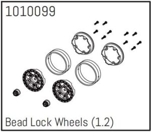 Hobby Plus 1.2" Beadlock Wheels - PRO Crawler 1:18 (4) AB240233
