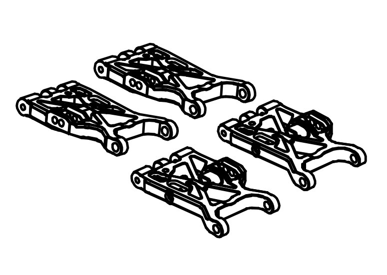 Absima 1610100 Lower Suspension Arm Set F/R 1 Absima 1610100 Lower Suspension Arm Set F/R