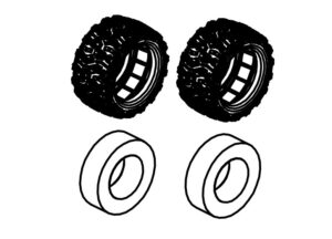 Absima 1610124 Tires & Sponge Set (2)