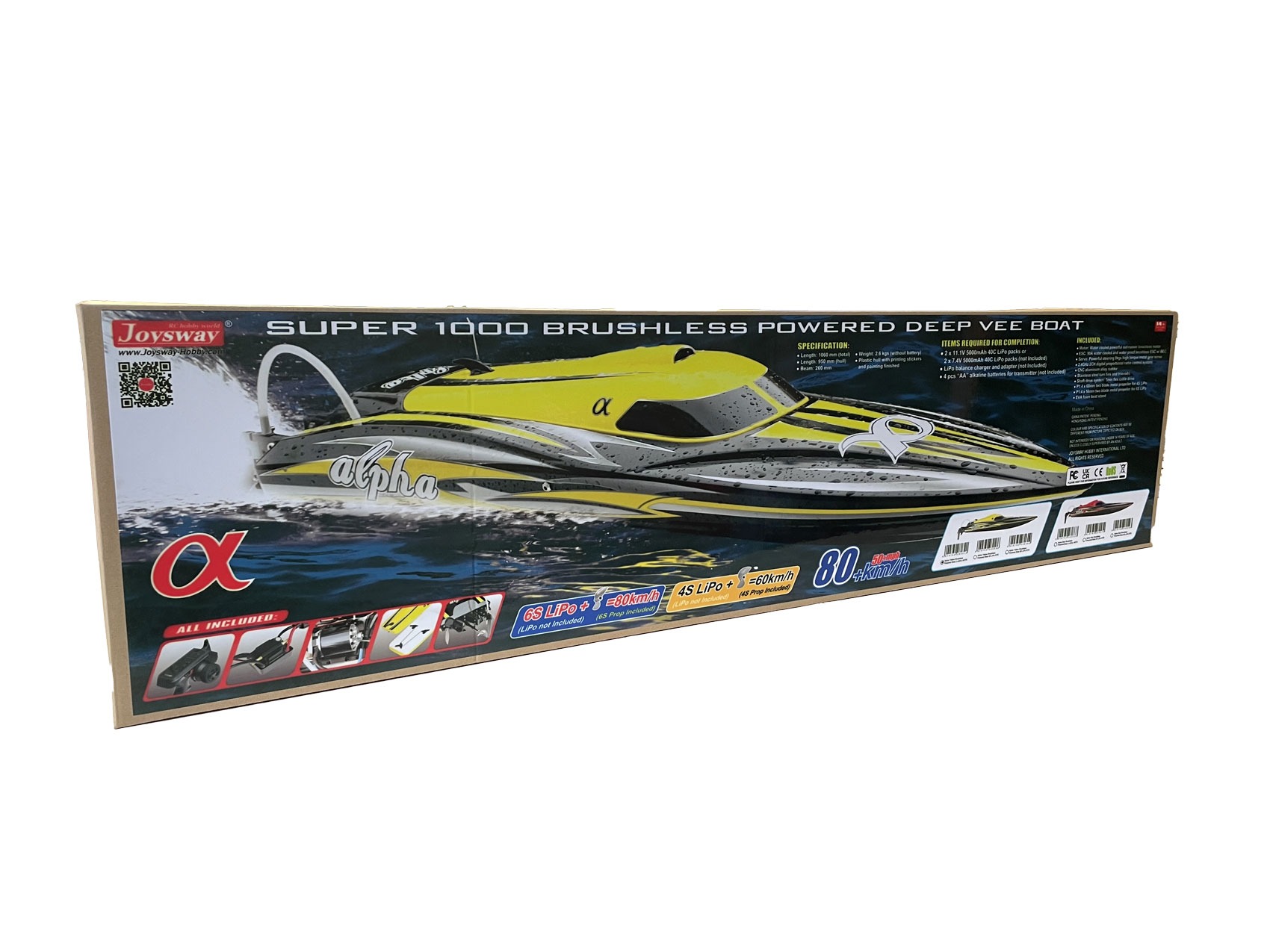 Joysway Alpha Super 1000 Brushless Deep Vee RC kiirpaat ARTR 1060mm 6S - Kollane 7 Joysway Alpha Super 1000 Brushless Deep Vee RC kiirpaat ARTR 1060mm 6S - Kollane