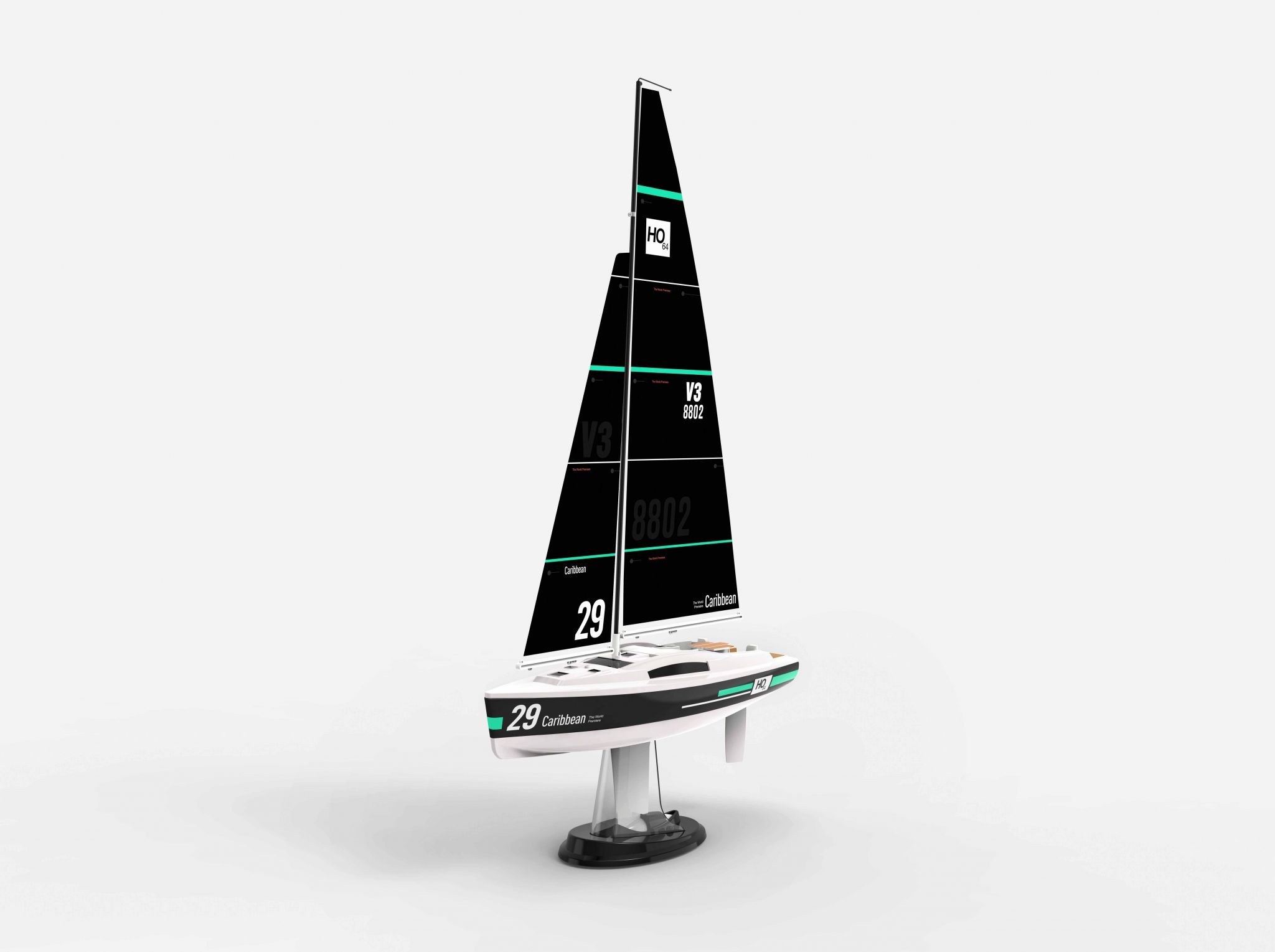 Joysway Caribbean V3 Mikro Purjejaht - 260 mm - 2.4GHz RTR 3 Joysway Caribbean V3 Mikro Purjejaht - 260 mm - 2.4GHz RTR