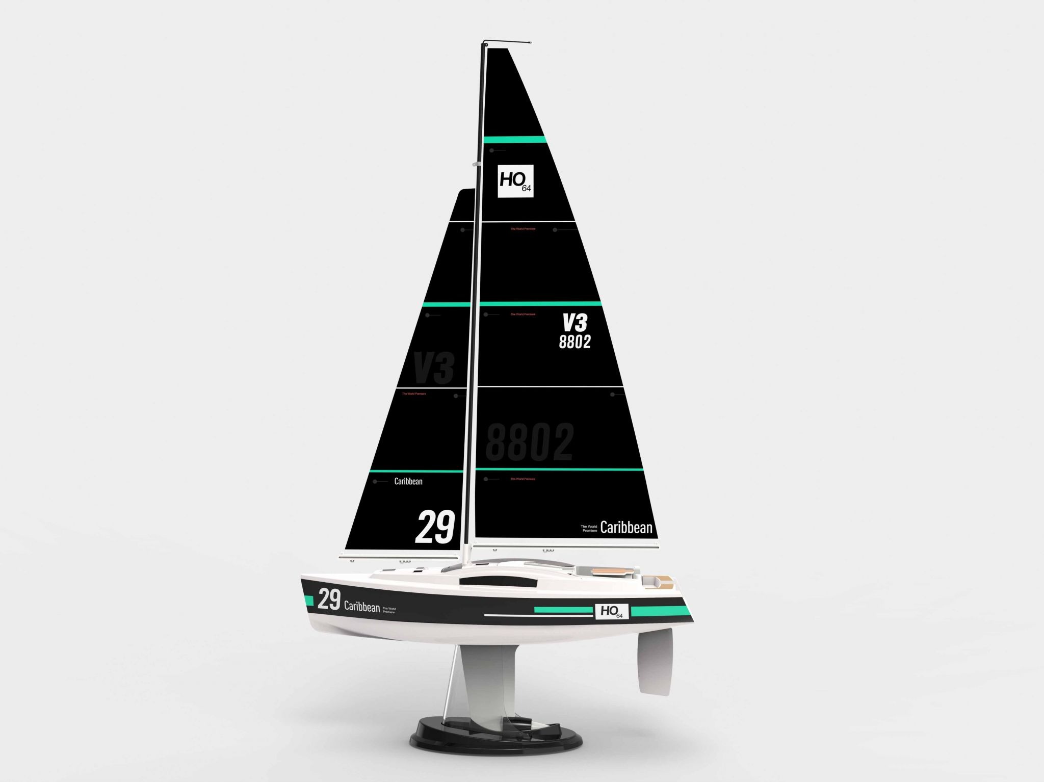 Joysway Caribbean V3 Mikro Purjejaht - 260 mm - 2.4GHz RTR 1 Joysway Caribbean V3 Micro Sailing Yacht - 260mm - 2.4GHz RTR