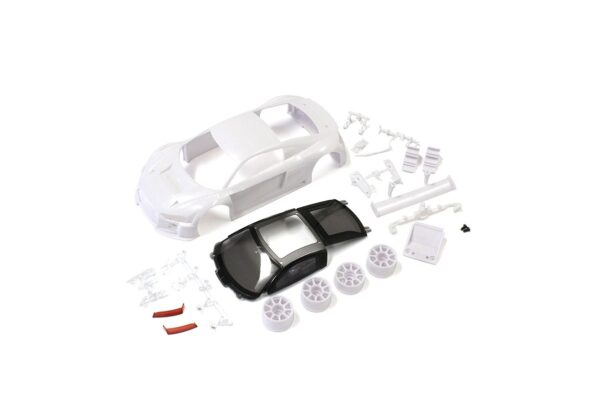 Kyosho Mini-Z Body Audi R8 LMS 2015 + 2WD Rims White #MZN189