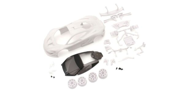 Kyosho Mini-Z Body McLaren P1 GTR + 2WD Rims White #MZN190