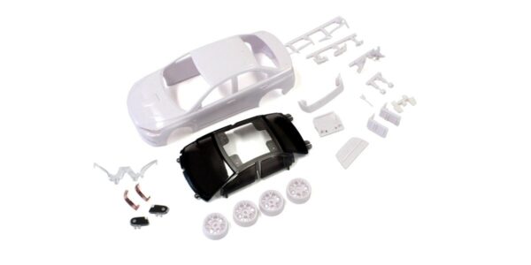 Kyosho Mini-Z Body Mitsubishi Lancer Evo-X + 4WD Rims White #MZN184