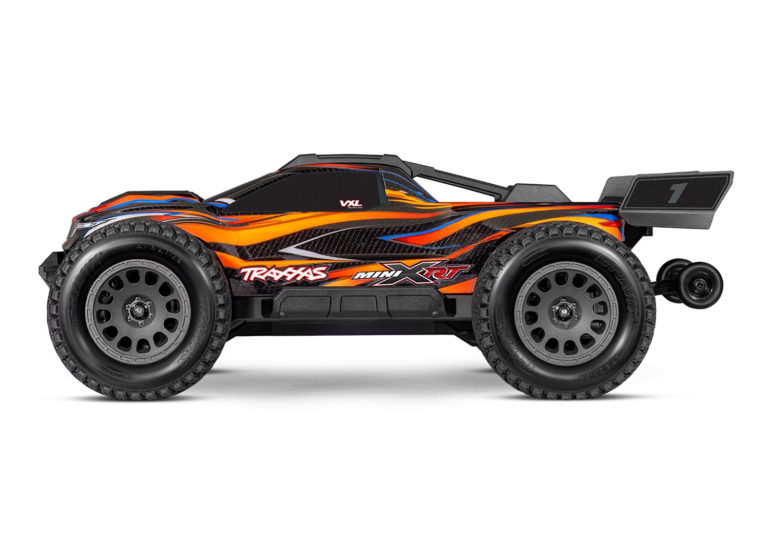 Traxxas Mini XRT Oranz Traxxas Mini XRT VXL-3s RC Auto Oranz 2 Traxxas Mini XRT VXL-3s remote control car orange color side TRX108076-1 RTR RC Car in rc-modelshop.com