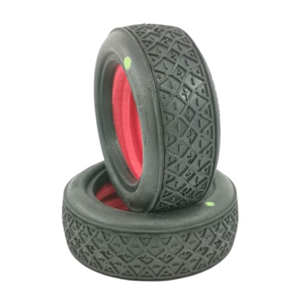 6Mik 1/10 DASH 2wd Front Tyres with Inserts (Green) (2) (TI109V)
