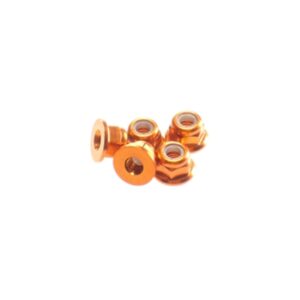 Nuts M3 Alu Nylock Flanged (5) Orange Hiro-Seiko