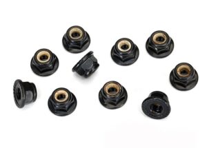 Traxxas Nuts M4 (10) Flanged Nylon Locking Black #8347