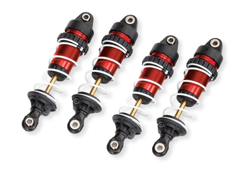 Traxxas Shock Set Long Mini GTR Alu Red (4) #10765-RED 1 Traxxas Shock Set Long Mini GTR Alu Red (4) #10765-RED