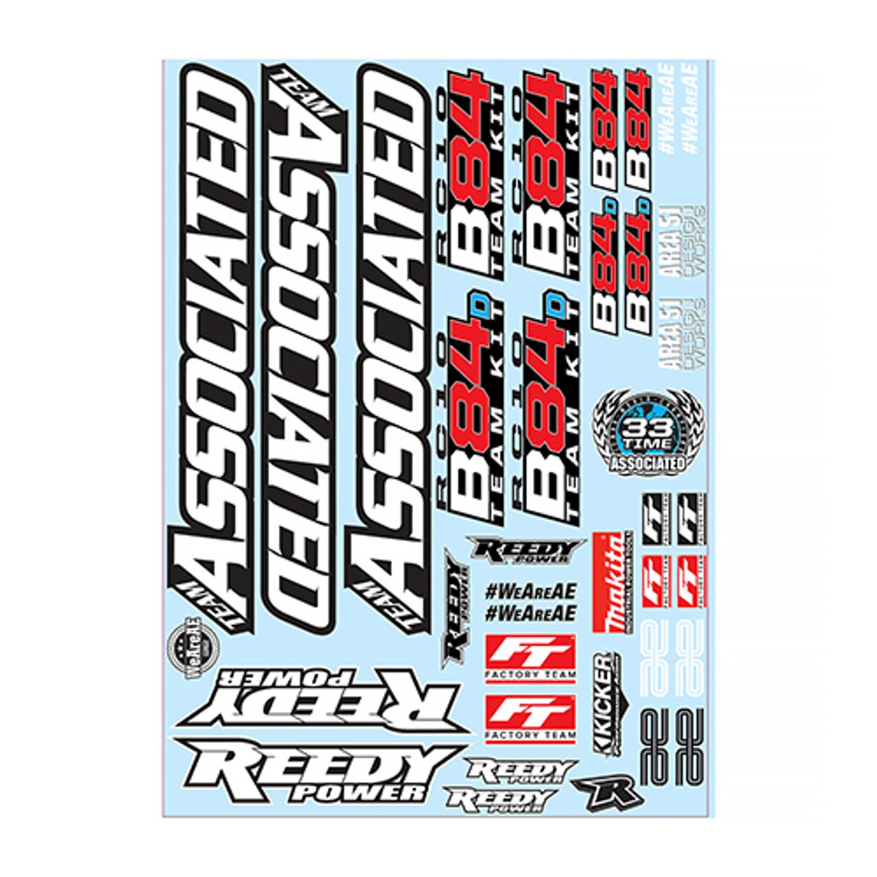 Decal Sheet - RC10B84 - Team Associated 92553 1 Decal Sheet - RC10B84 - Team Associated 92553