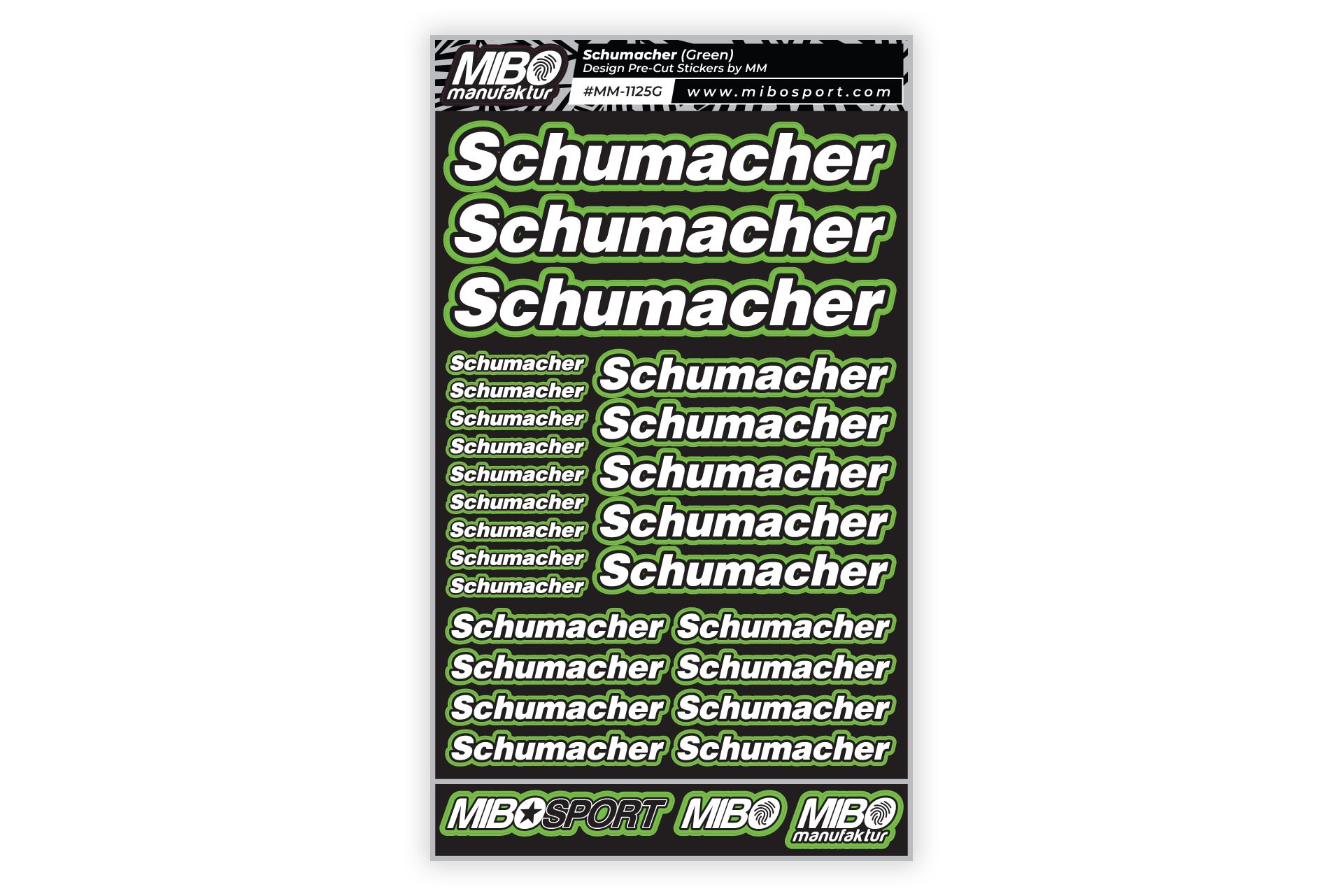 Schumacher Pre-Cut Stickers A5 MM Green 1 Schumacher Pre-Cut Stickers A5 MM Green