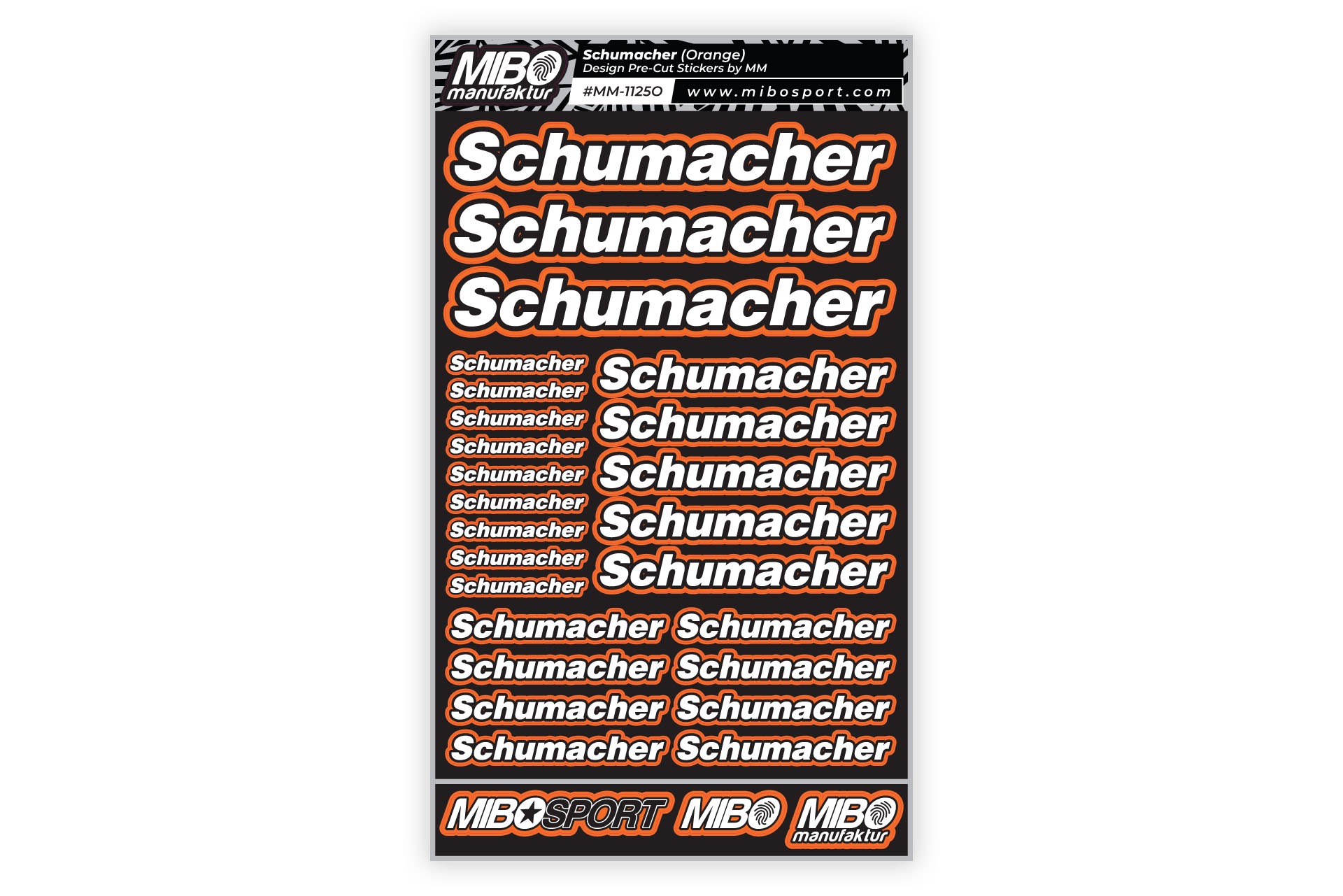 Schumacher Pre-Cut Stickers A5 MM Orange 1 Schumacher Pre-Cut Stickers A5 MM Orange