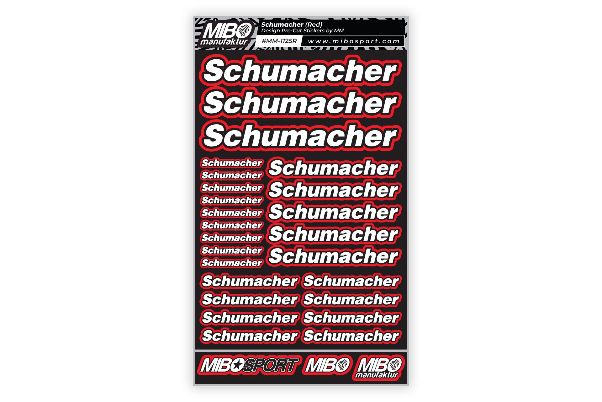 Schumacher Pre-Cut Stickers A5 MM Red 1 Schumacher Pre-Cut Stickers A5 MM Red