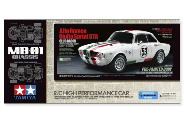 Alfa Romeo Giulia GTA Tamiya MB-01 1/10 RC Car #47501