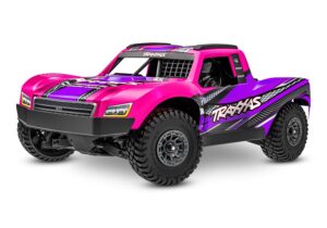 Traxxas Mini Slash RTR Pink colored RC Car #TRX108164-1-PINK. Mini size rc car front-left view
