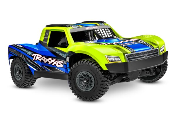 Traxxas mini slash BL-2s 4x4 remote control car yellow color mini size left front view