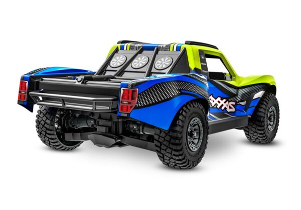 Traxxas mini slash BL-2s 4x4 remote control car yellow color mini size left rear view