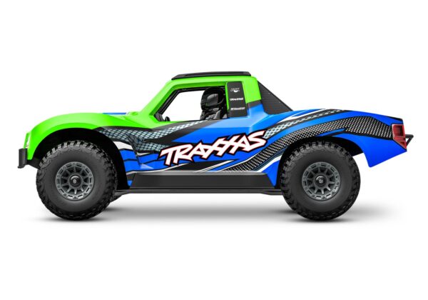 Green Traxxas Mini Slash 4x4 BL-2S RTR remote control car Car in RC-Modelshop.com left view