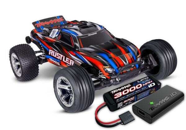Traxxas Rustler 1/10 2wd Punane RTR Truggy koos aku ja laadijaga