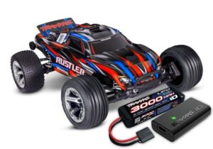 Traxxas Rustler BL-2S 1:10 2wd Truck with LiPo Battery - red
