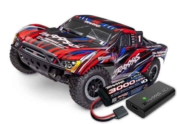 Traxxas Slash 2wd BL-2S RTR Punane RC auto koos aku ja laadijaga #58334-4Z-RED
