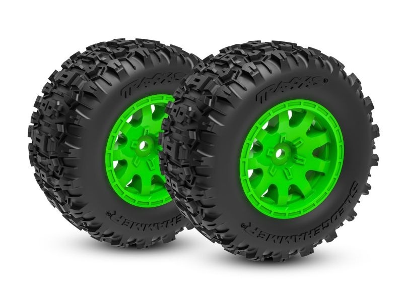 Traxxas Wheels Front Green Sledgehammer Tires #TRX10771-GRN 1 Traxxas Wheels Front Green Sledgehammer Tires #TRX10771-GRN