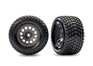 Traxxas Wheels Rear Gray Mini XRT Gravix Tires #TRX10775-GRAY