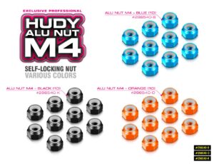 Hudy Alu Nut M4 Black (10) #296540-K