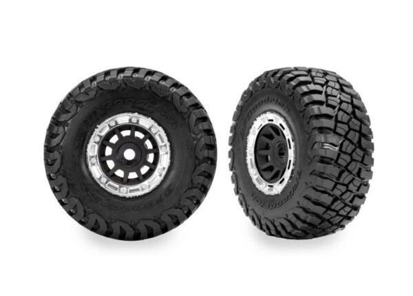 Traxxas Wheels Black Chrome w/BFG Mud-Terrain Tires #