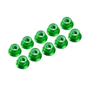 Ultimate Racing 3mm Green Alu Nylon Nut Flanged (10) #UR1503-GR